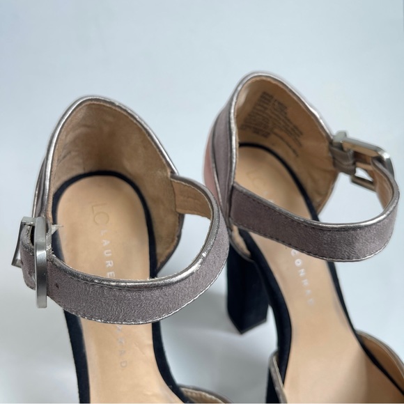 LAUREN CONRAD Dezi Black & Gray Peep Toe Heels - Picture 7 of 14